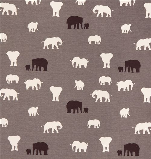 grey 'Serengeti' elephant birch knit organic fabric from the USA - Knit ...