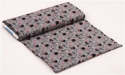 grey The Odditys black cauldron fabric by Elizabeth's Studio USA 3
