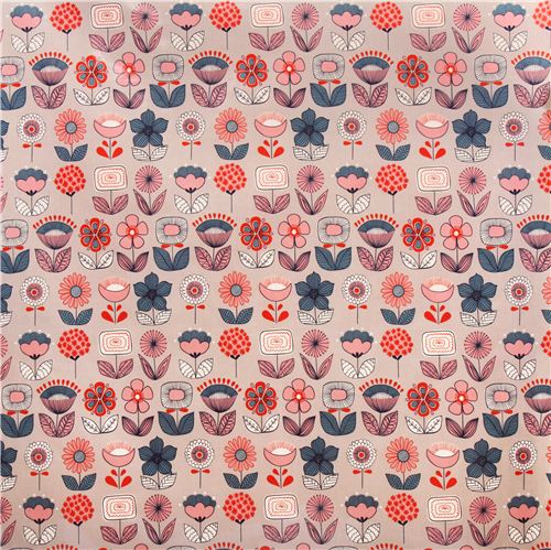 grey Urban Garden Alexander Henry flower laminate fabric 2