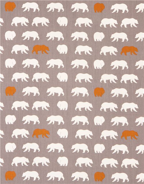 grey bear Bear Hike Shroom poplin organic fabric birch USA 3