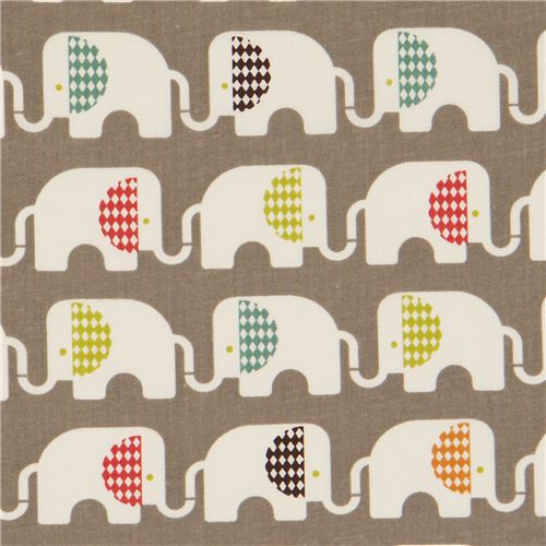 grey birch elephant organic fabric Ele Train 1