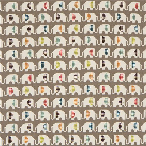 grey birch elephant organic fabric Ele Train 2