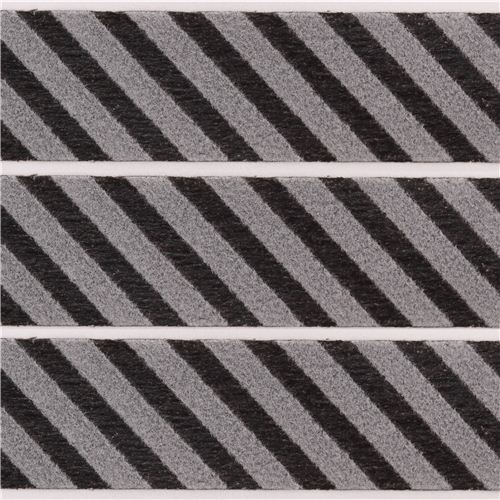 grau-schwarz gestreiftes mt fab Washi Masking Tape Klebeband Flockdruck 2