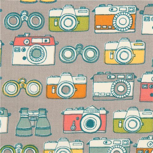 grey camera and binoculars organic fabric by birch USA 1