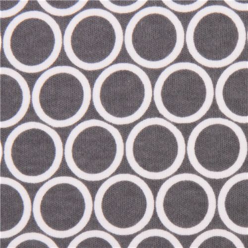 grey circles knit fabric Robert Kaufman USA Fabric by Robert Kaufman