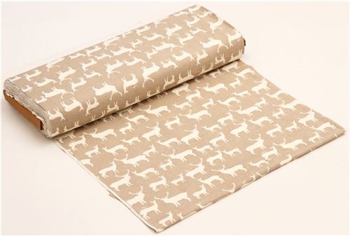 Hirsch Baumwollstoff Reh Grauer Reh Hirsch Tier Jersey Bio-Stoff