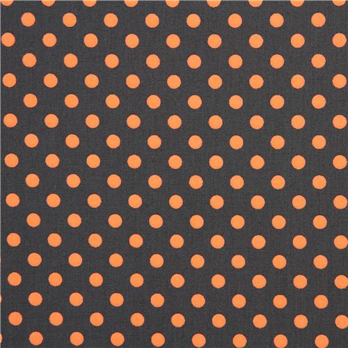 grey dot fabric with neon orange dots by Michael Miller 2