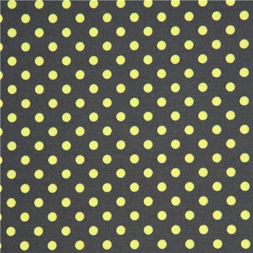 grey dot fabric with neon yellow dots by Michael Miller 2