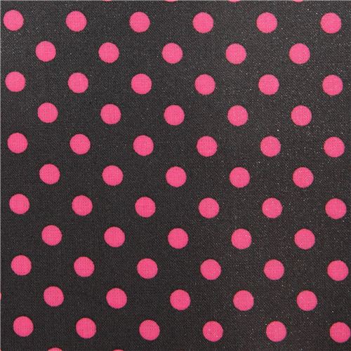 grey dot premium laminate fabric pink by Michael Miller 2
