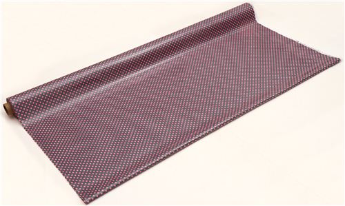 grey dot premium laminate fabric pink by Michael Miller 3