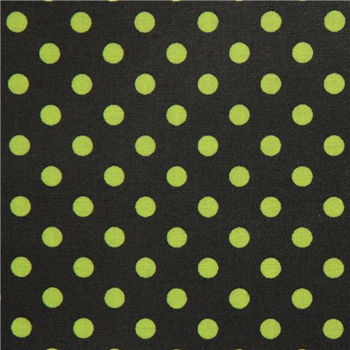 grey dot premium laminate fabric yellow par Michael Miller 2