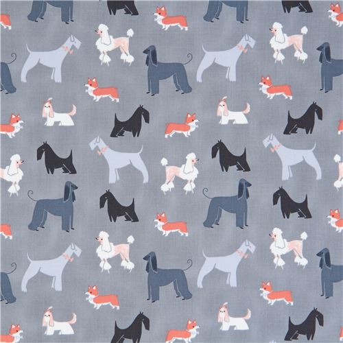 grey fabric cute funny dog animal by Dear Stella USA 1