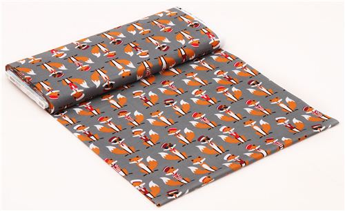 grey fox sailor fabric Robert Kaufman 'Fabulous Foxes' 3