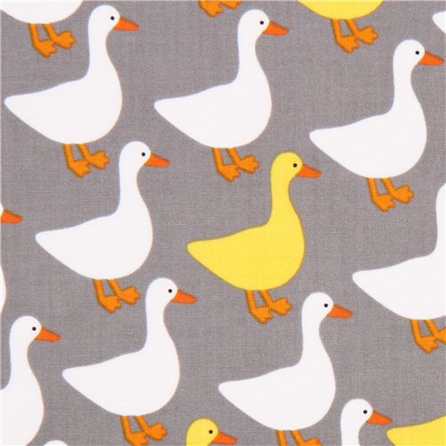 grey goose duck fabric Urban Zoologie by Robert Kaufman USA 1