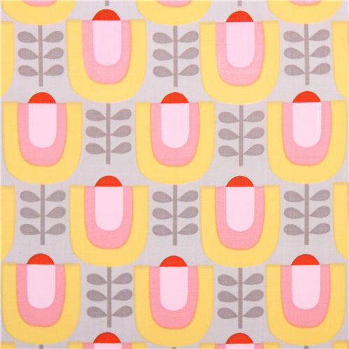 grey monaluna flower tulip organic fabric little garden 2