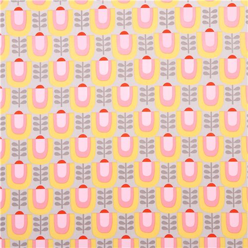 grey monaluna flower tulip organic fabric little garden 3