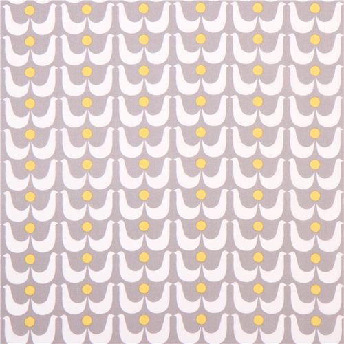 grey monaluna geo birds organic fabric birdies 2