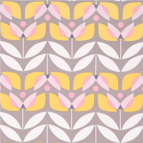 grey monaluna tulip flower organic fabric tulip 1
