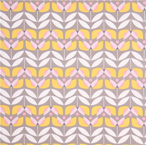 grey monaluna tulip flower organic fabric tulip 2
