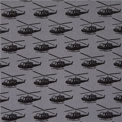 grey ni-co helicopter canvas echino fabric from Japan 2