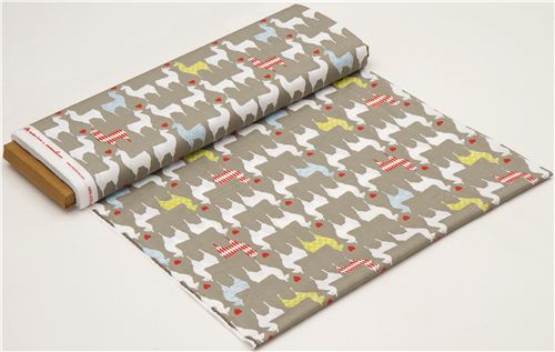grey organic fabric with llama couples by monaluna USA 3