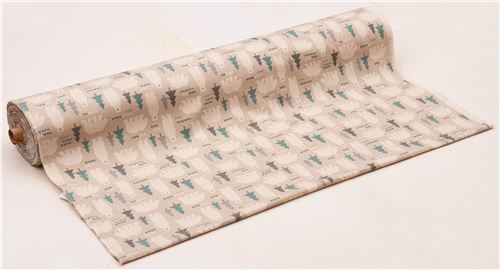 grey polar bear Canvas fabric Kokka  5