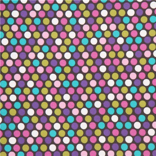grauer Polka Dot Punkte Flanellstoff lila Michael Miller 2