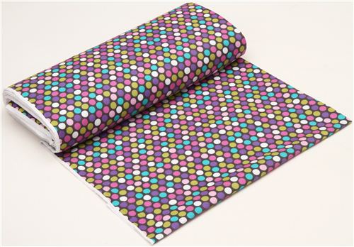 grauer Polka Dot Punkte Flanellstoff lila Michael Miller 3