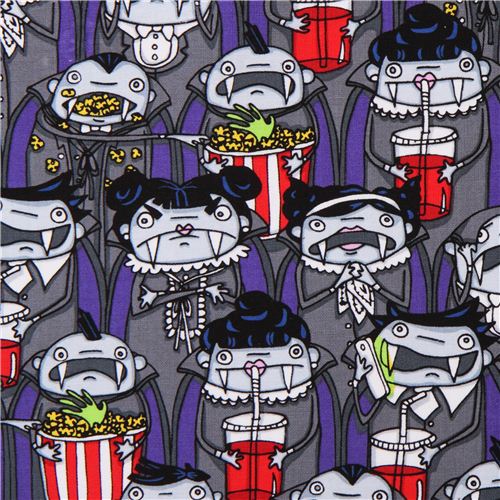 grey purple vampire fabric Timeless Treasures Halloween 1