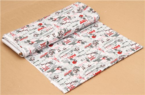 grey-red bears in Tokyo Japan animal fabric from the USA 3