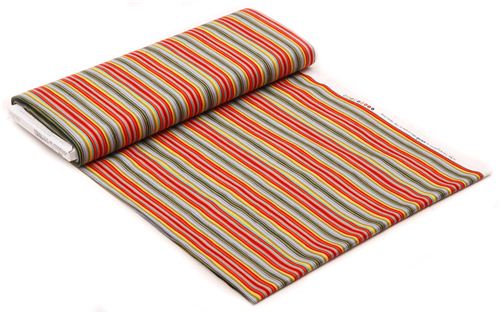 grey red colorful stripe fabric Michael Miller 3