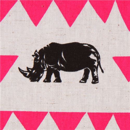 grey rhinoceros triangle echino laminate fabric rhino Fabric by Echino