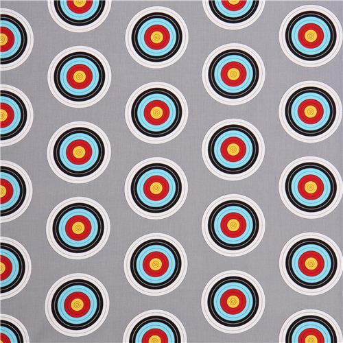 grey target archery sports fabric Robert Kaufman Sports Life 3 2