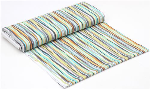 grey white Michael Miller fabric Current Stripe Fabric by Michael ...