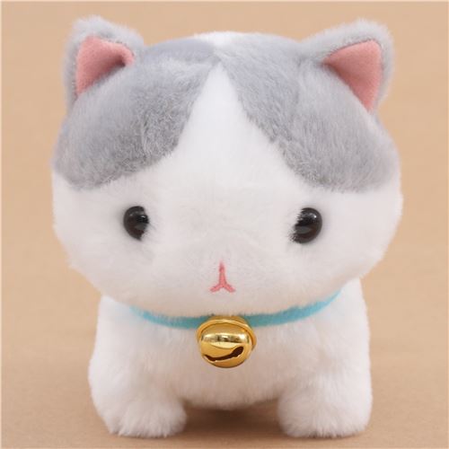 Chat En Peluche Gris Blanc Avec Un Collier Rouge Une Clochetteyappari Munchkin