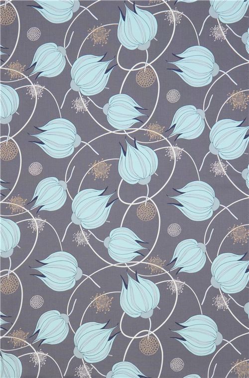 grey with big flower fabric Moda Fabrics modeS4u