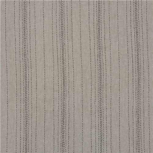 grey with black dash Chambray fabric Andover USA Chambray Rules 2