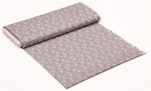 grey with colorful mushroom organic fabric monaluna USA 3