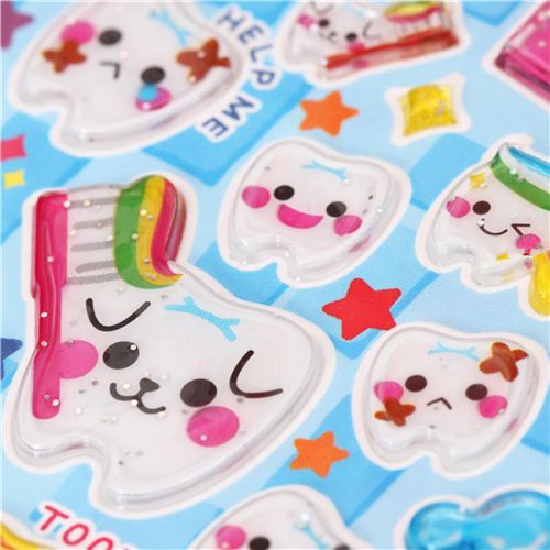 hard 3D stickers tooth toothbrush QLia Japan modeS4u