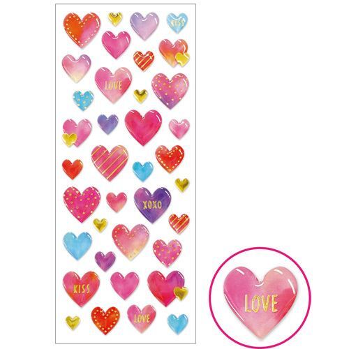 hard beautiful heart pink purple 3D stickers by Mind Wave from Japan ...