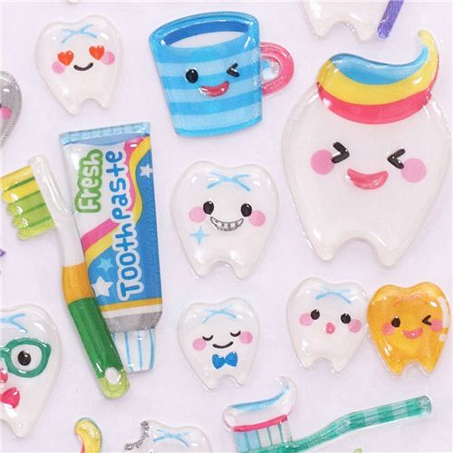 hard tooth dental care 3D stickers by Mind Wave from Japan modeS4u