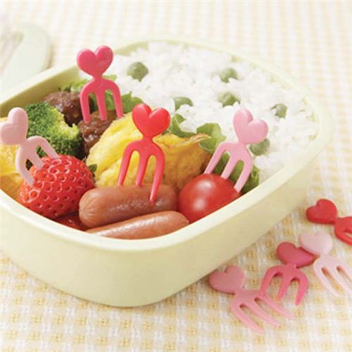heart food picks forks for Bento Box Lunch Box modeS4u
