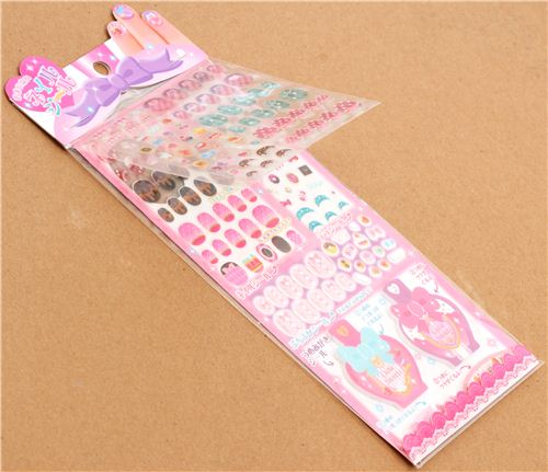 heart pearl chocolate fingernail glitter stickers from Japan - Cute