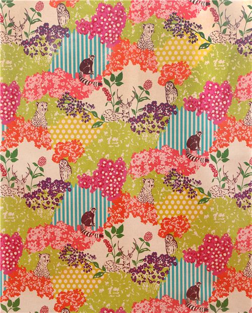 hide echino Canvas laminate fabric lime natural stag forest 2