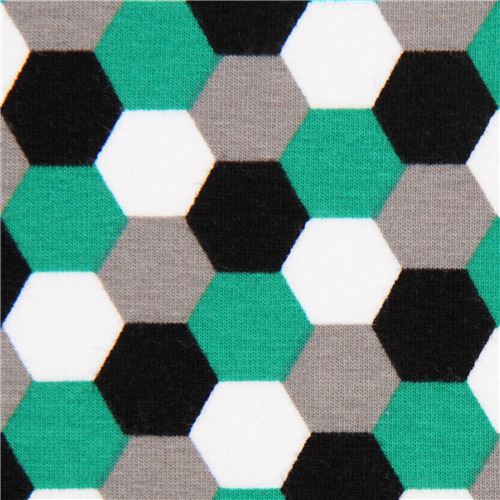 honeycomb knit fabric emerald green Robert Kaufman 1