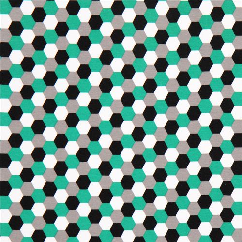 honeycomb knit fabric emerald green Robert Kaufman 2
