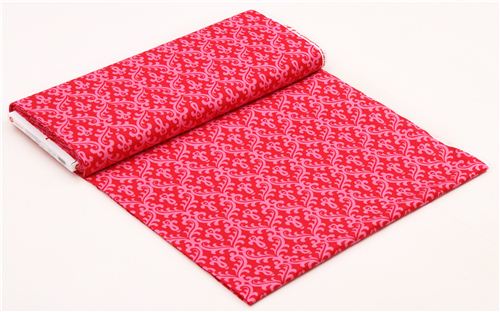 hot pink Damask ornament cotton fabric by Andover USA 4