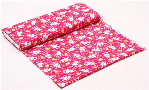 hot rosa Easter bunny fabric Just Hatched Quilting Treasures 3