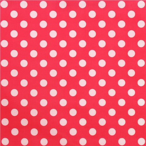 hot pink Riley Blake polka dot laminate fabric white dots 2