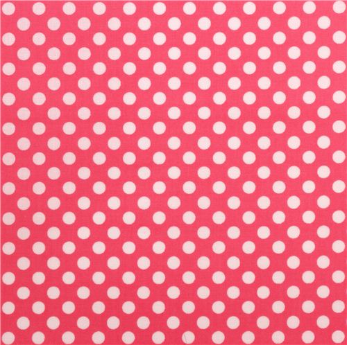 hot pink Riley Blake polka dot laminate fabric white dots 2